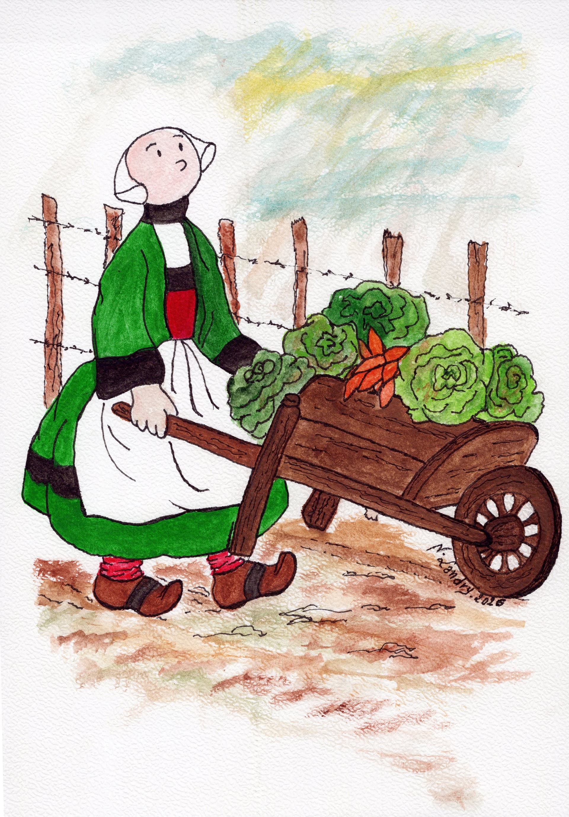 Bécassine with Vegetable Cart