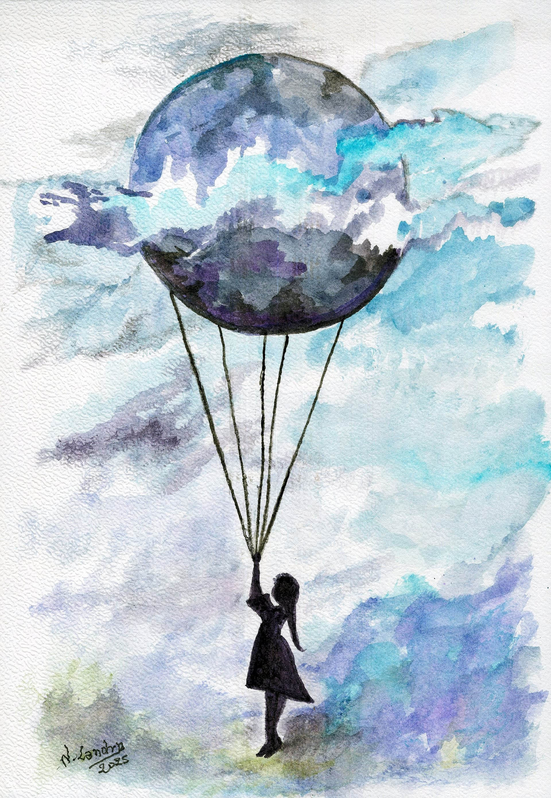 Child with Moon and Balloon