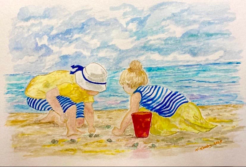 Children Collecting Shells