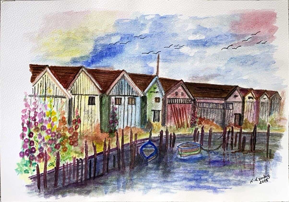 Colorful Huts along the Harbor