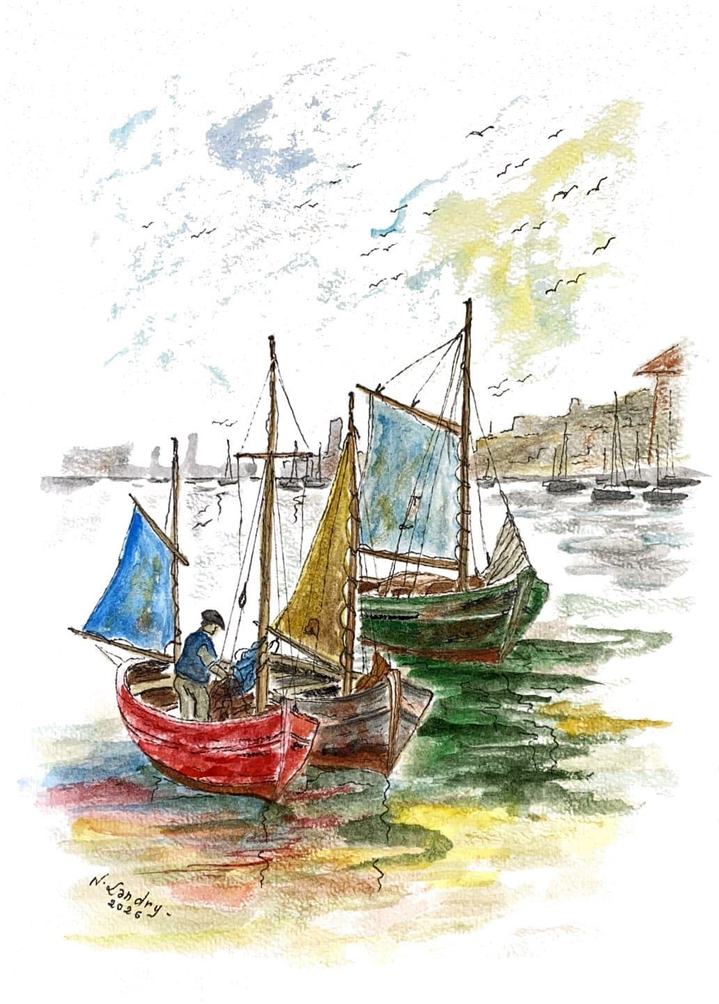 Colorful Sails in the Harbor