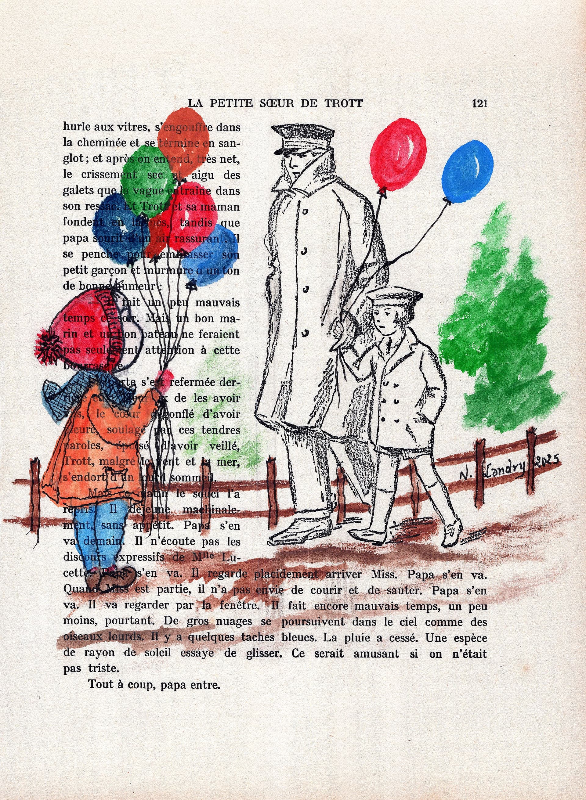 Kids with Balloons on Book Page