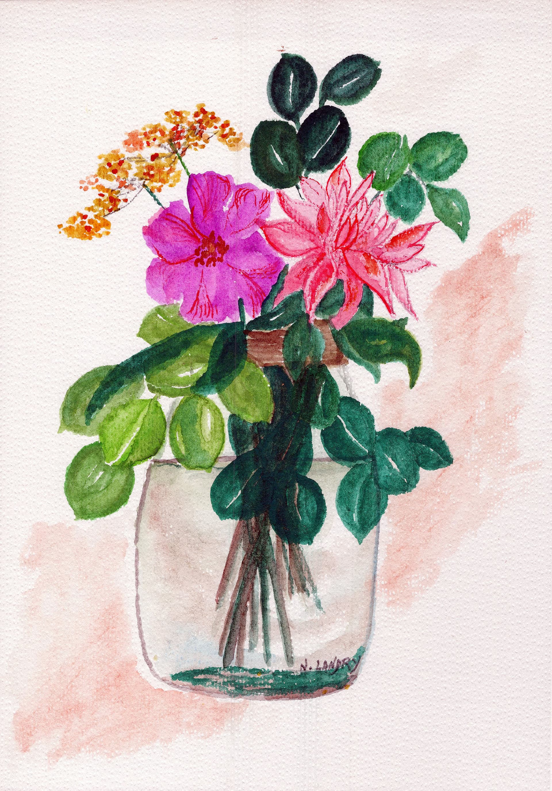 Flowers in Glass Jar