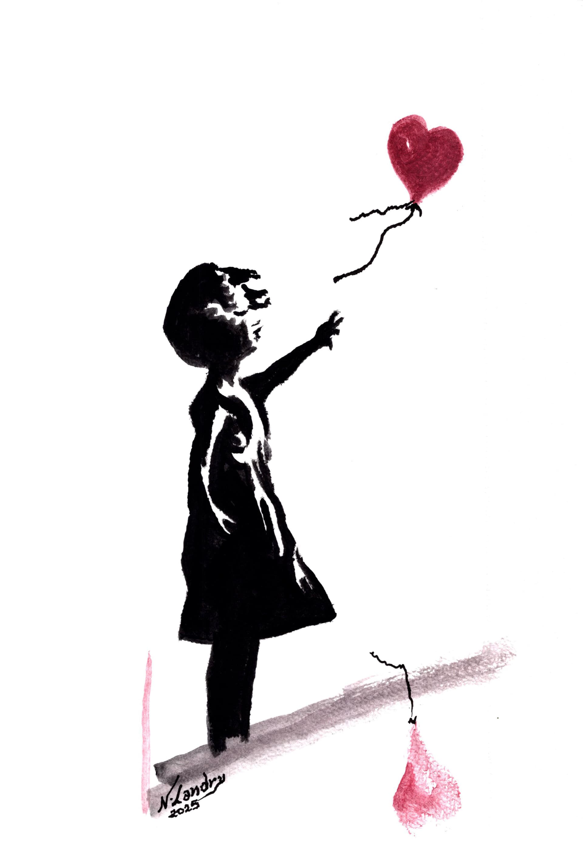 Girl with Heart Balloon