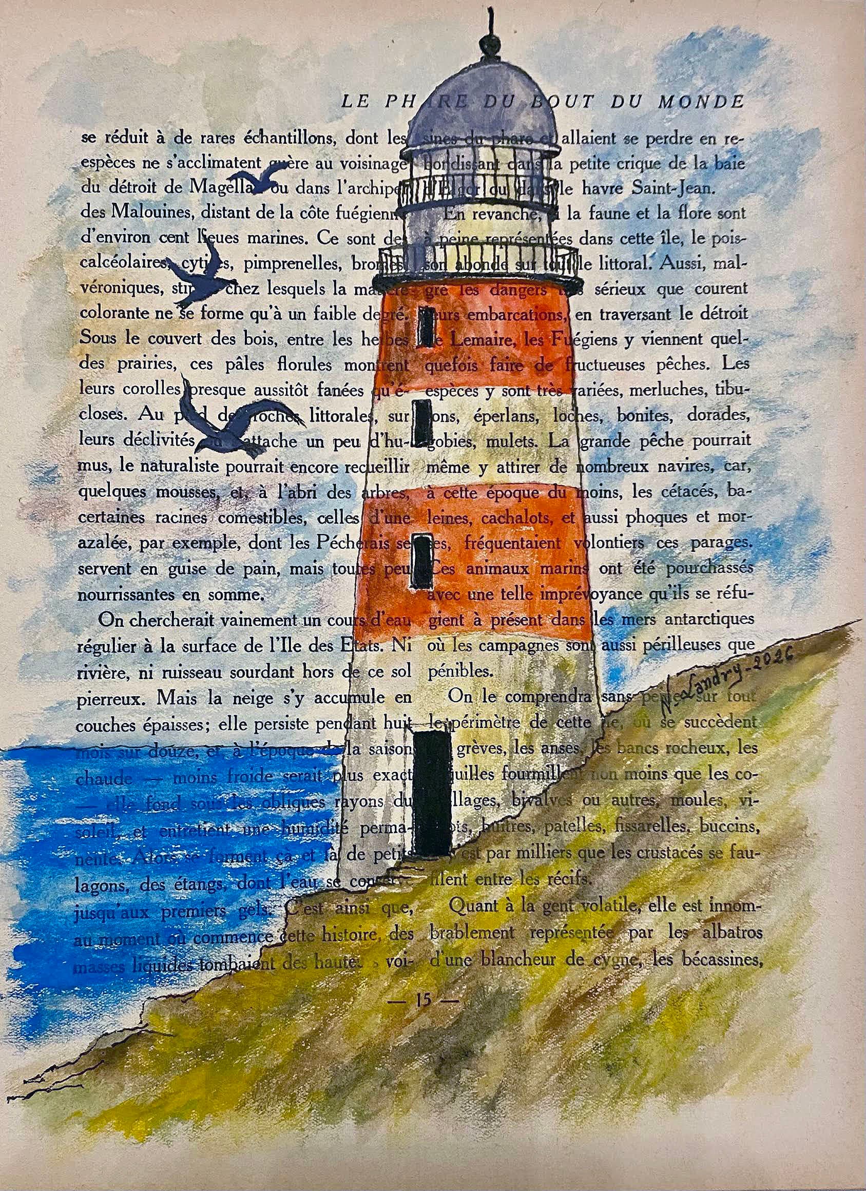 Coastal Lighthouse on Book Page