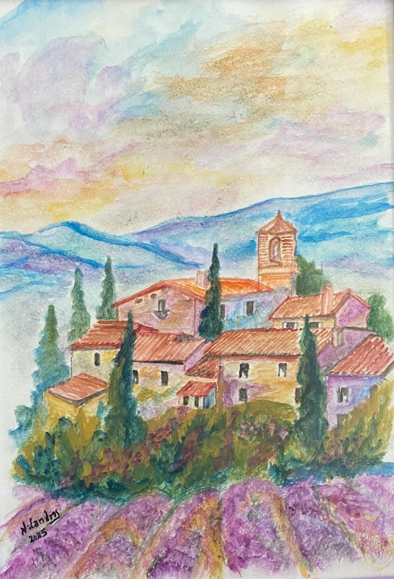 Provence Village with Lavender Fields