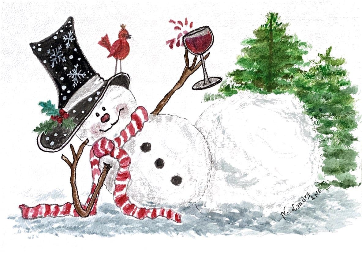 A Snowman's Winter Toast