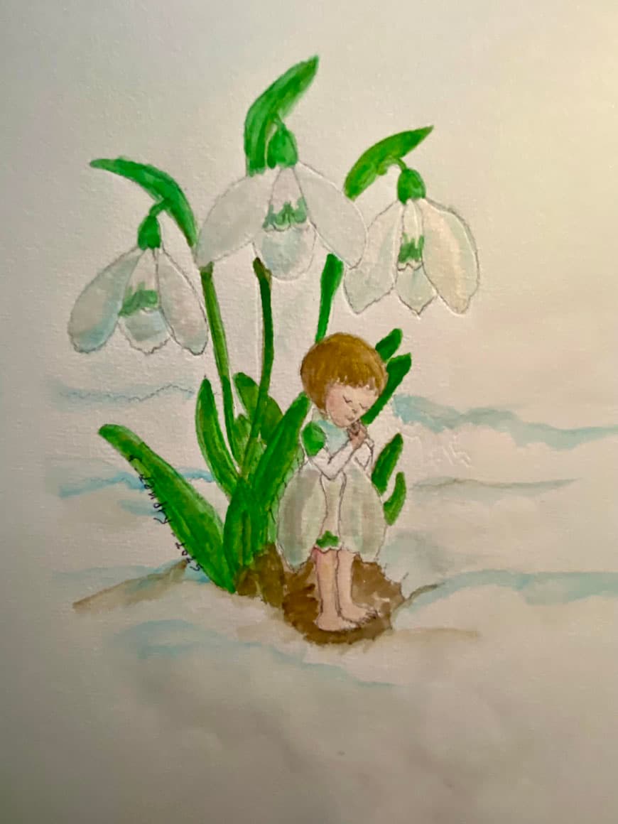Snowdrop Fairy with White Flowers