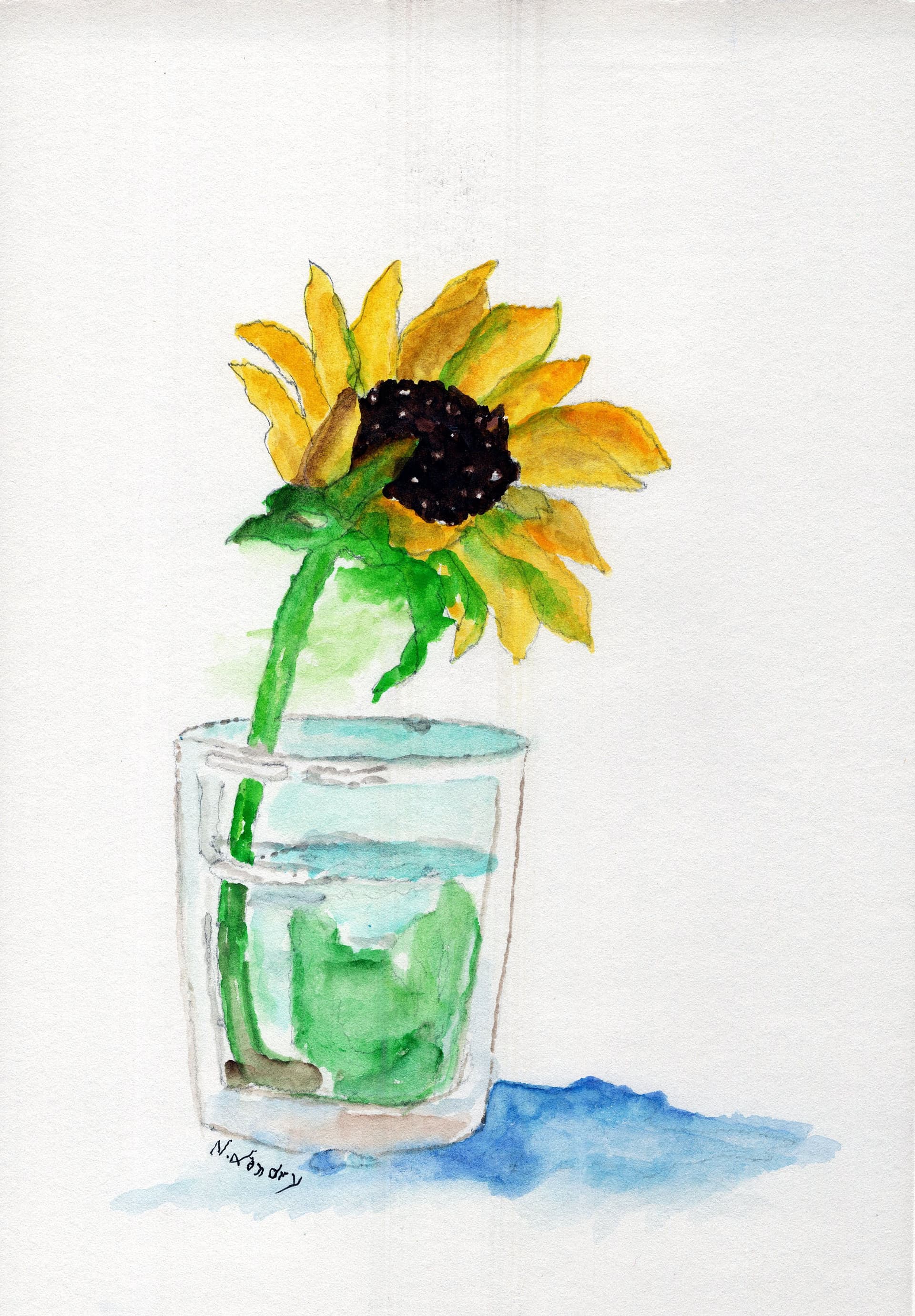 Sunflower in Glass