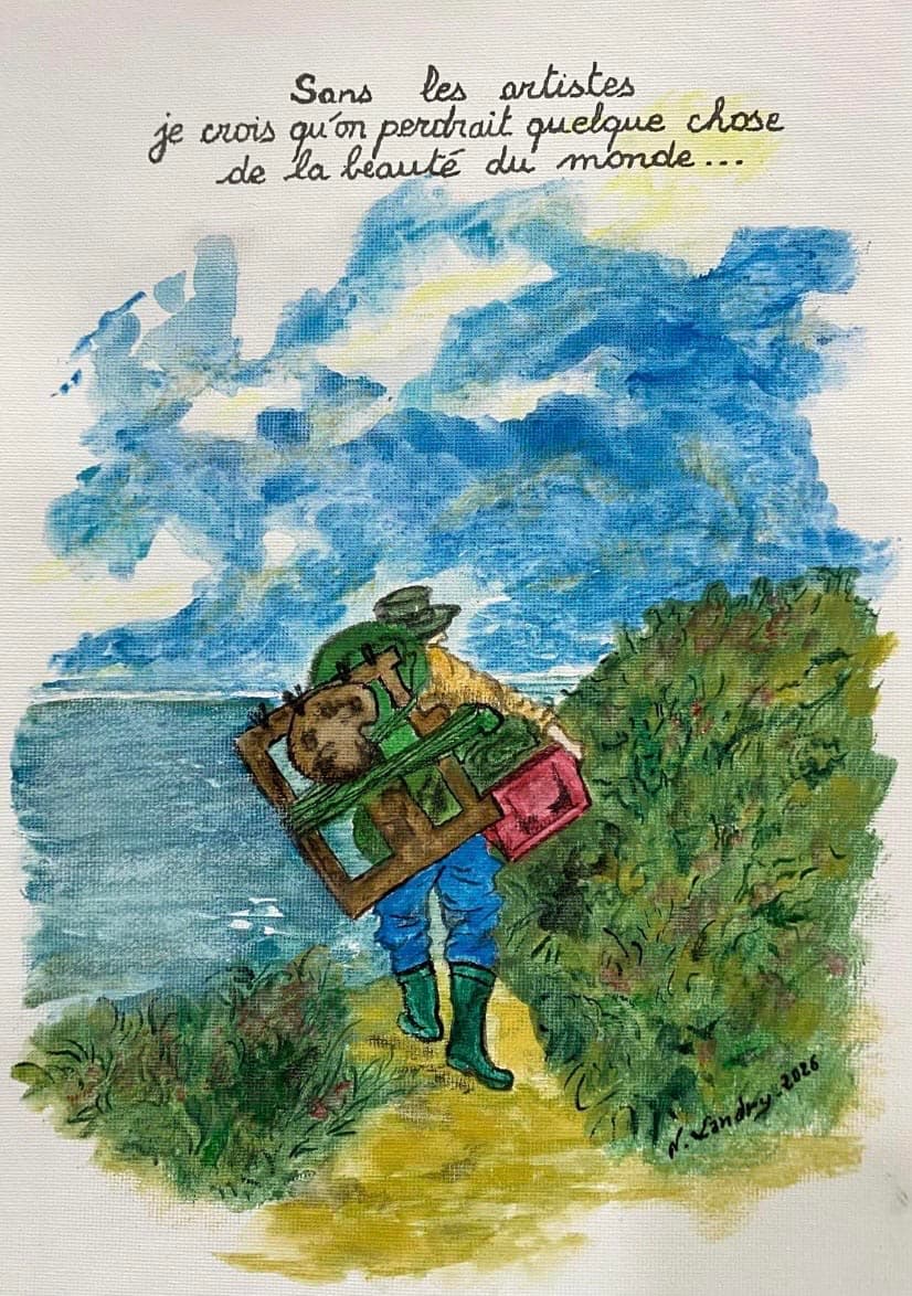 Traveling Artist on a Coastal Path