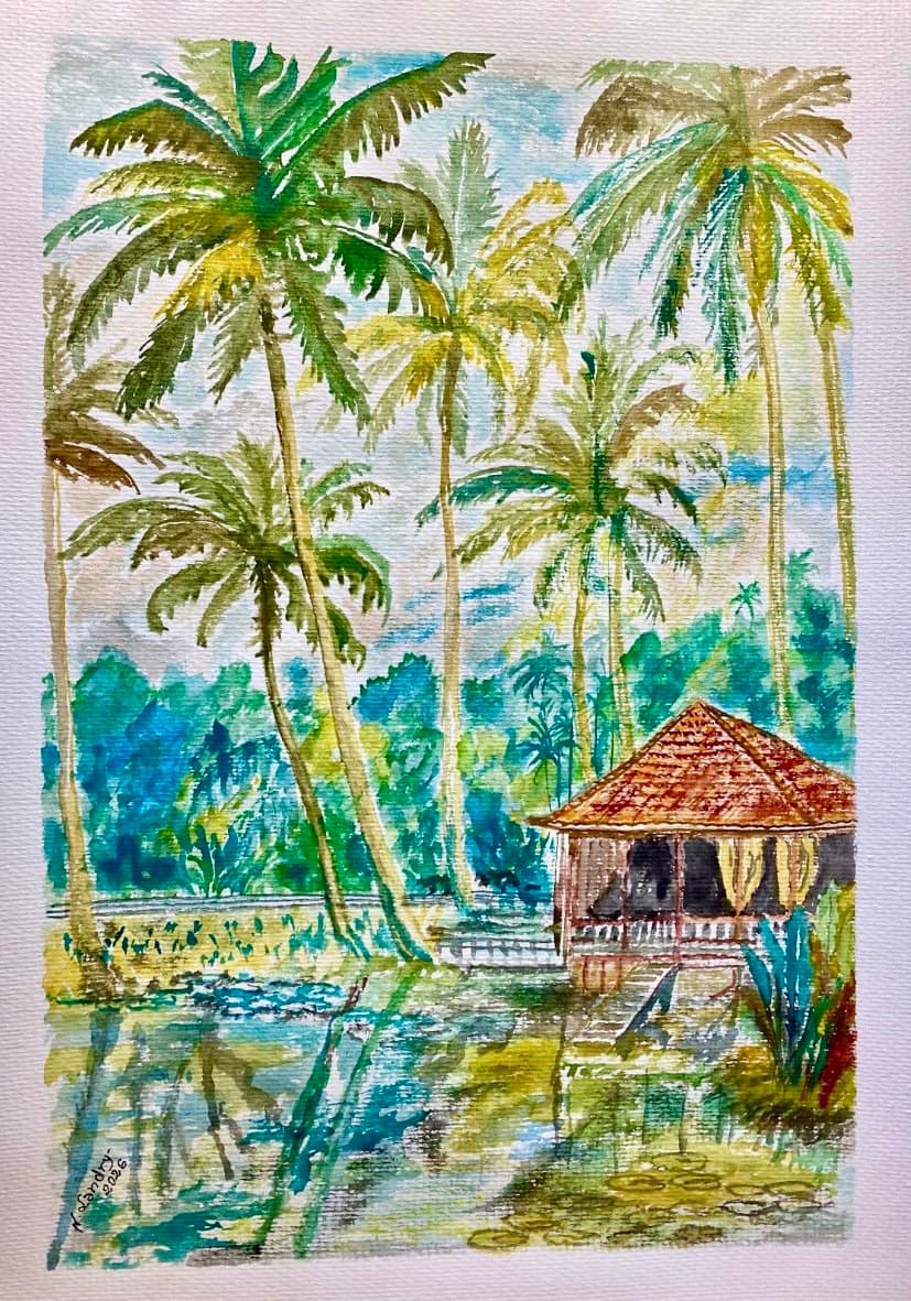 Tropical Pavilion among the Palms