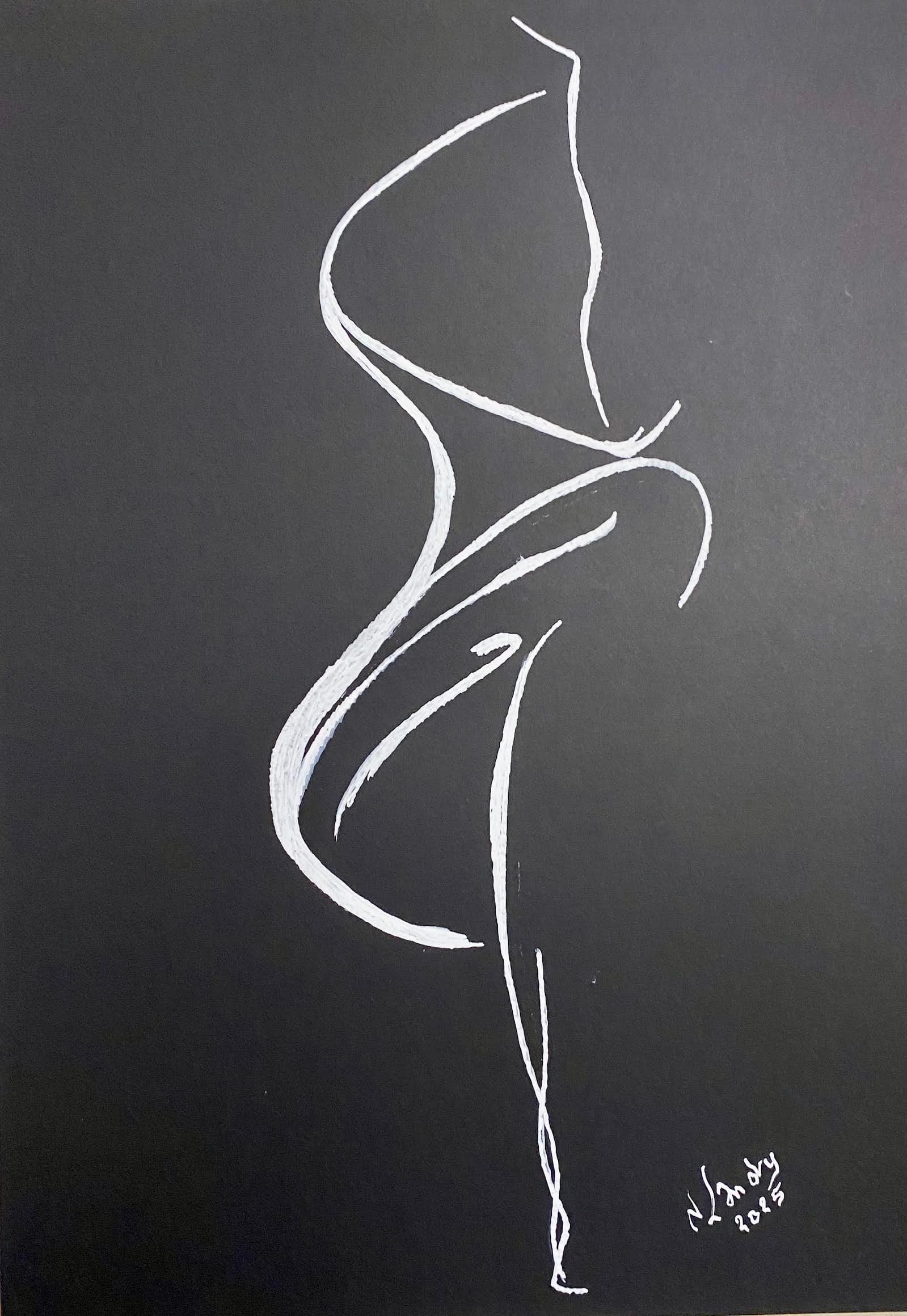 Dancer Silhouette in White and Black