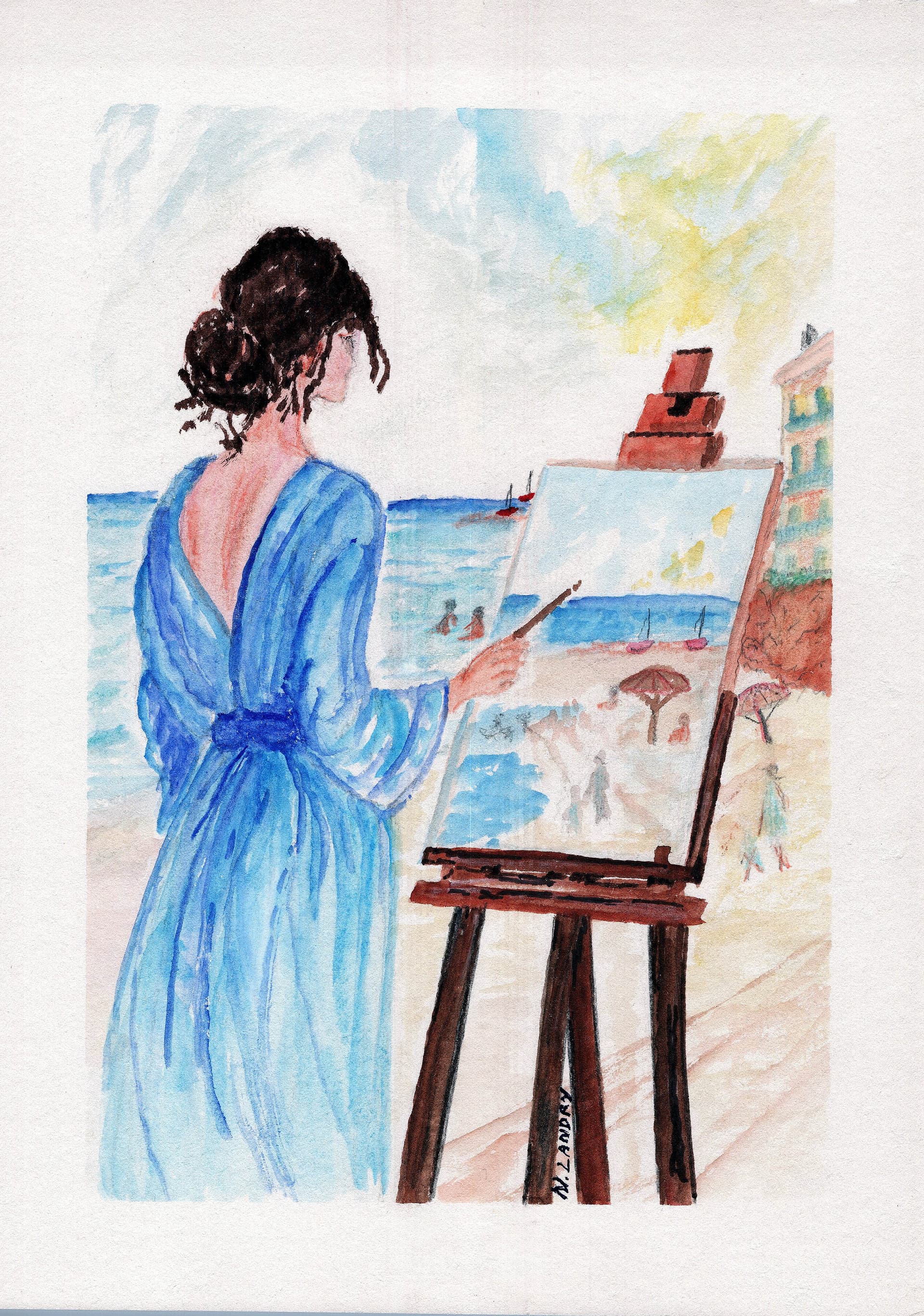 Artist Painting at the Easel