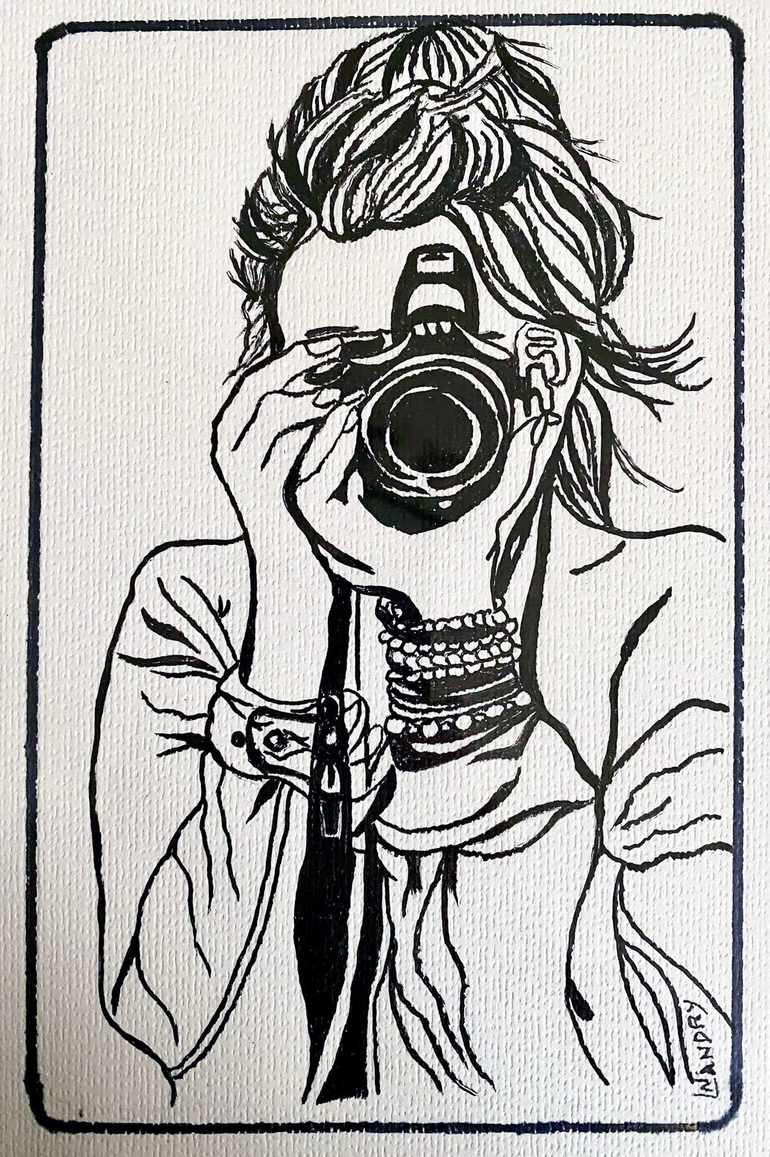 Woman with Camera Photography Portrait