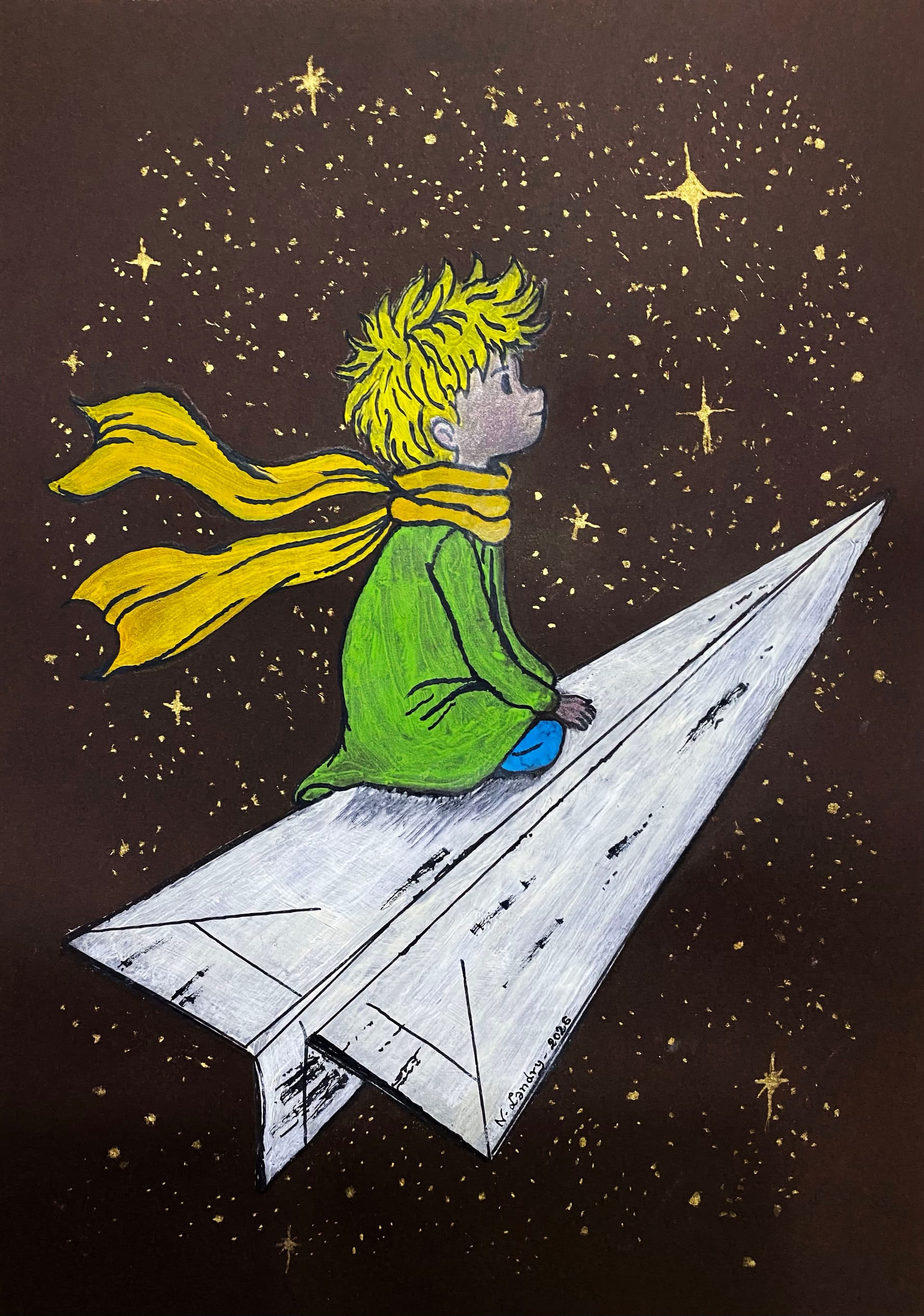 Woman in Red Hat and Black Dress